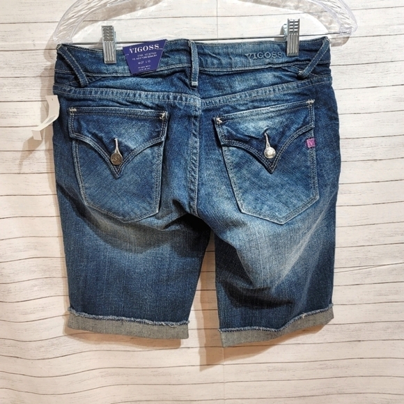 VIGOSS NEW YORK BERMUDA MEDIUM WASH DENIM SHORTS, SZ 27 - Picture 7 of 10